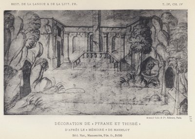 Decoratie van Pyrame en Thisbe (litho) door French School