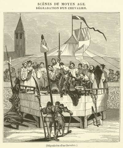 Degradatie van een ridder (gravure) door French School