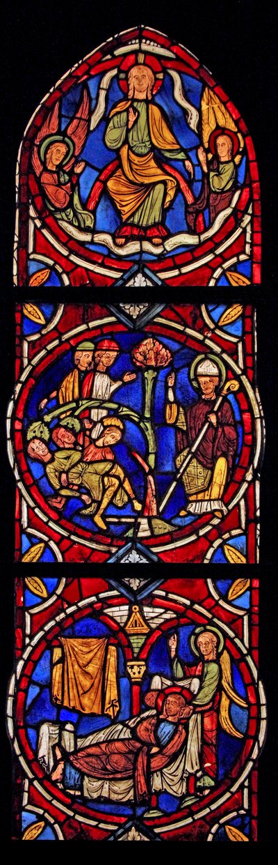 Christus en St. Martinus, 3 scènes uit de kerk van Varennes-Jarcy door French School