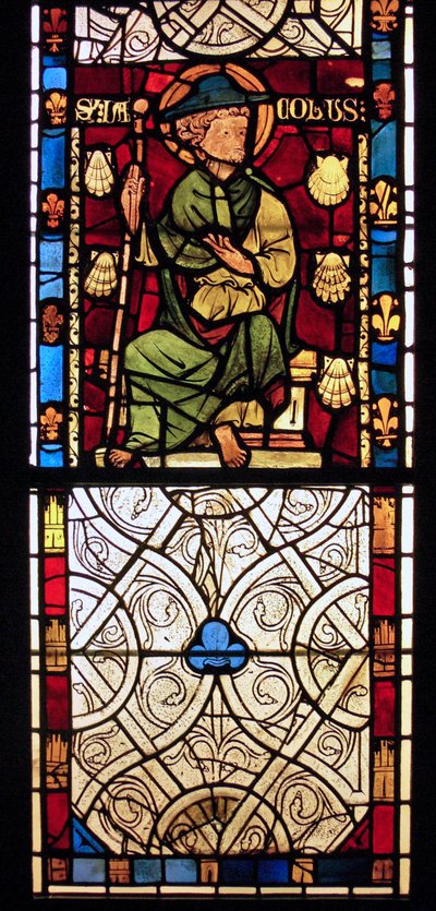 St. Jacobus: grisaille uit de Chapelle du Chateau, Rouen? door French School