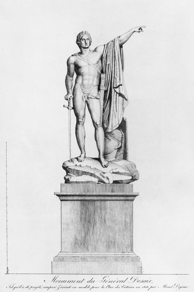 Ontwerp voor een monument voor generaal Desaix de Veygoux door de beeldhouwer Claude Dejoux, Place des Victoires, Parijs, 1806 door French School