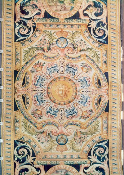 Detail van een Savonnerie-tapijt gemaakt voor de Grande Galerie van het Louvre, ca. 1680 door French School