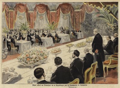Diner voor leiders van de Franse handel en industrie op de Parijse Beurs, 1897 door French School