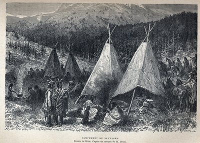 Ontdekking van Canada: Amerikaans Indianenkamp met tipi