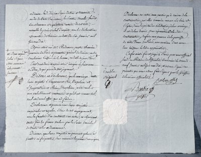 Echtscheidingsverklaring van keizer Napoleon Bonaparte en keizerin Josephine, 9 januari 1810 door French School