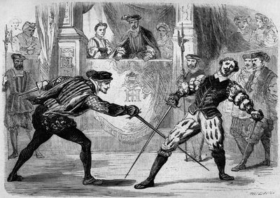 Duel tussen Francois de Vivonne de la Chataigneraie en Guy de Chabot, Baron de Jarnac, Saint Germain en Laye, Frankrijk 10 juli door French School