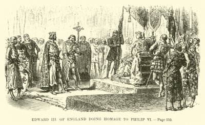 Edward III van Engeland brengt hulde aan Filips VI door French School