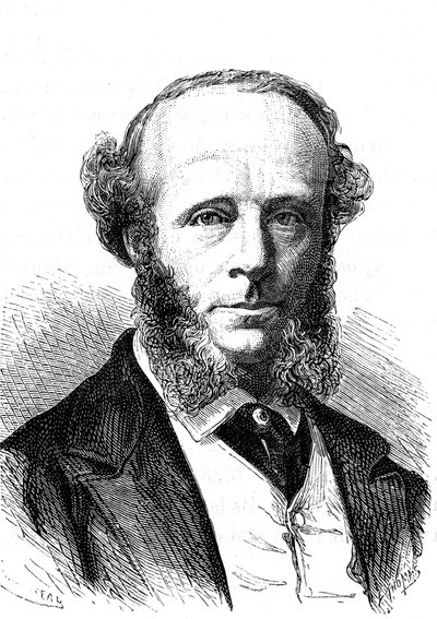 Edward Orange Wildman WITEHOUSE (1816-1890), Engelse elektrotechnicus op de transatlantische telegraafkabel. Gravure 1868 door French School