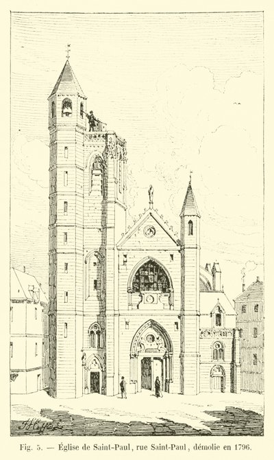 Kerk van Saint-Paul, rue Saint-Paul, gesloopt in 1796 door French School