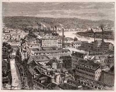 Elbeuf - Seine-Maritime - gravure in 