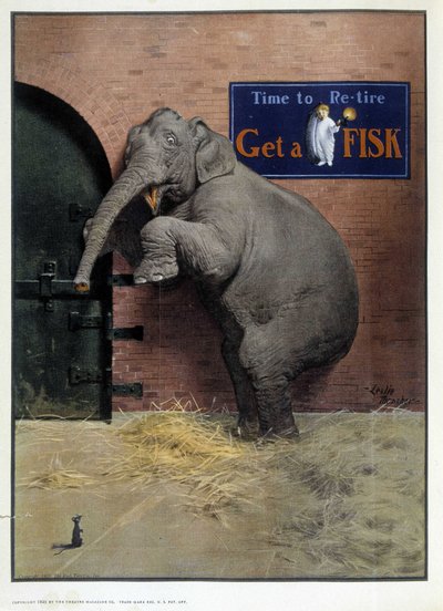 Olifant bang voor een muis - in "Theater Magazine", sep 1925 door French School