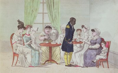 Engelse vrouwen drinken thee na het diner door French School