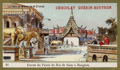Ingang van het paleis van de koning van Siam in Bangkok door French School