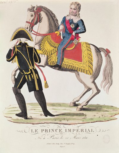 Ruiterportret van Napoleon II, koning van Rome, april 1815 door French School