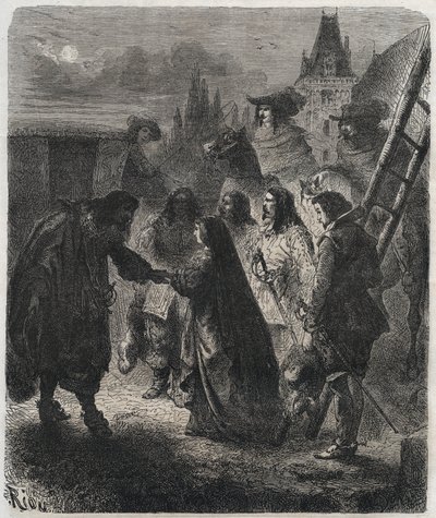 Ontsnapping van Maria de Medici uit het kasteel van Blois op 22 februari door French School