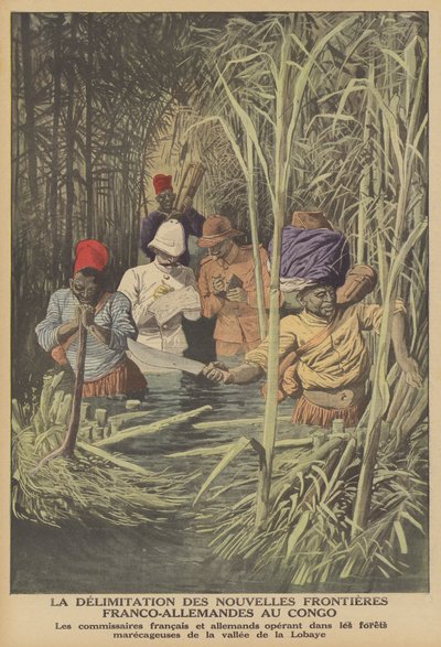 Het vaststellen van de grens tussen Franse en Duitse gebieden in Congo door French School
