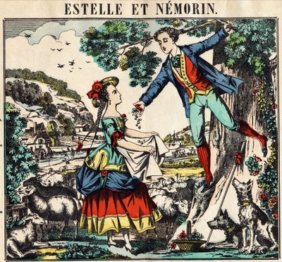 Estelle en Nemorin. Afbeelding van Epinal door French School