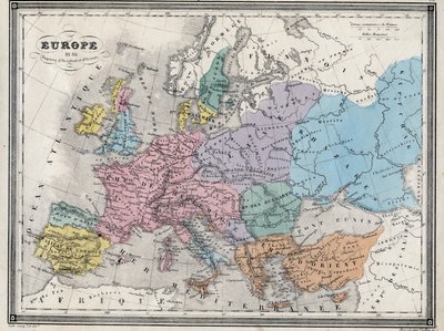 Europa in 814 - Rijken van het Westen en het Oosten - Plaat uit 