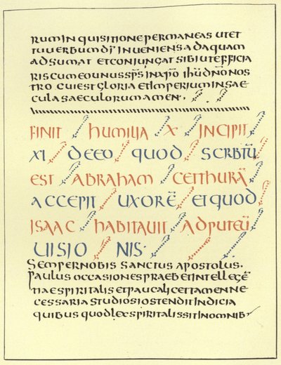 Voorbeeld van Unciaal schrift door French School