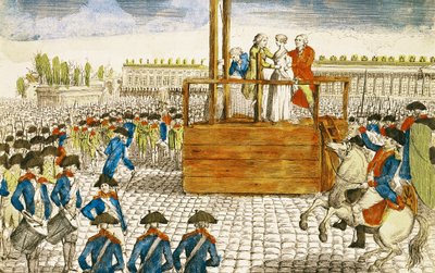 Executie van Marie-Antoinette op de Place de la Révolution, 16 oktober 1793 door French School