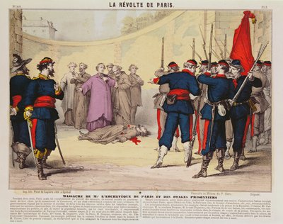 Executie van de aartsbisschop van Parijs, Monseigneur Darboy, tijdens de Parijse Commune, 1871 door French School