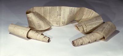 Facsimile van een 13e-eeuwse rol perkament gebruikt door middeleeuwse monniken door French School