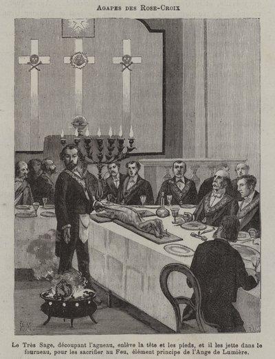 Feest van de Rose Croix (gravure) door French School