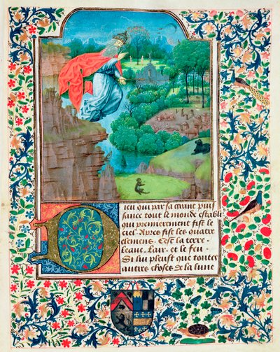 De Schepping van de Wereld, uit Traite de Medecine door Aldebrande de Florence, 1356 door French School