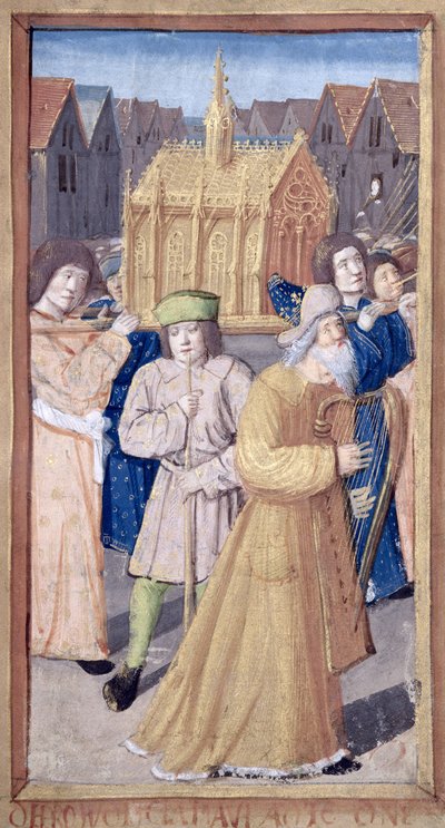 Fol.56r David en de Ark van het Verbond, uit Heures a l