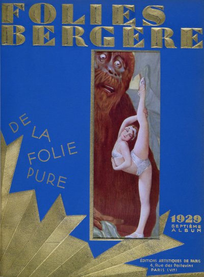 Folies Bergere Programma voor de revue De la Folie Pure, geïnspireerd door de film King Kong, met Glenn Ellyn, 1929 door French School