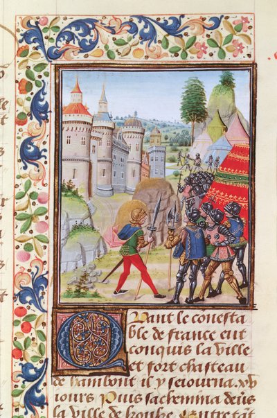 Het Beleg van Brest in 1373, uit Froissarts Kroniek door French School