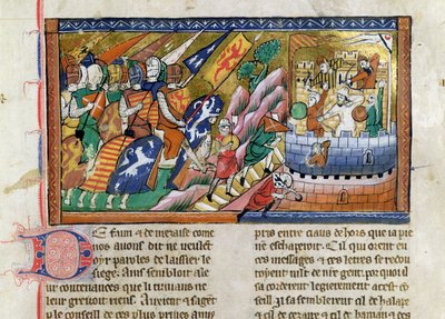 Fr 9084 f.53 Een Engels leger dat een kasteel aanvalt, uit de 