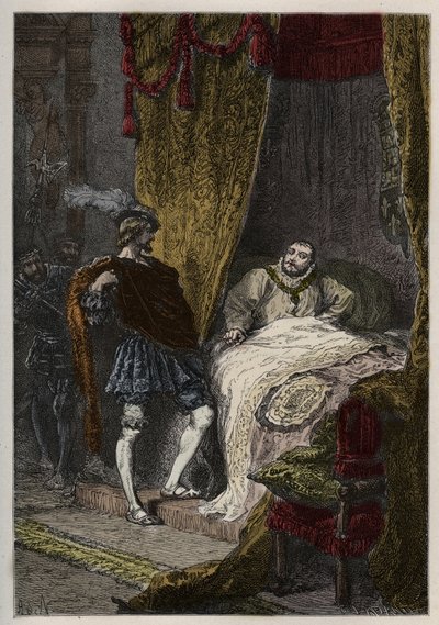 Francois 1er (1494-1547) verrast Henri VIII (1491-1547) 
