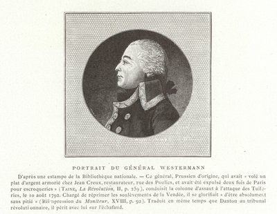 Francois Joseph Westermann, Franse politicus en generaal van de Franse Revolutionaire Oorlogen door French School