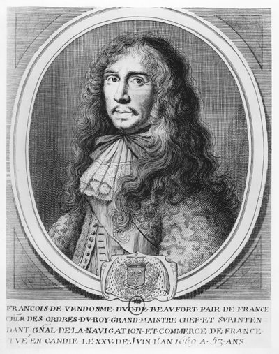François de Bourbon, Hertog van Beaufort (gravure) door French School