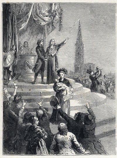 Franse Revolutie - Fête de la Fédération in Straatsburg door French School