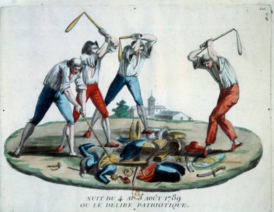 Franse revolutie: allegorie van de nacht van 4/08/1789 door French School