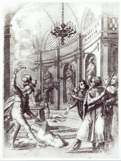Frontispice voor Polyeucte door Pierre Corneille (1606-84) gepubliceerd in 1643 door French School