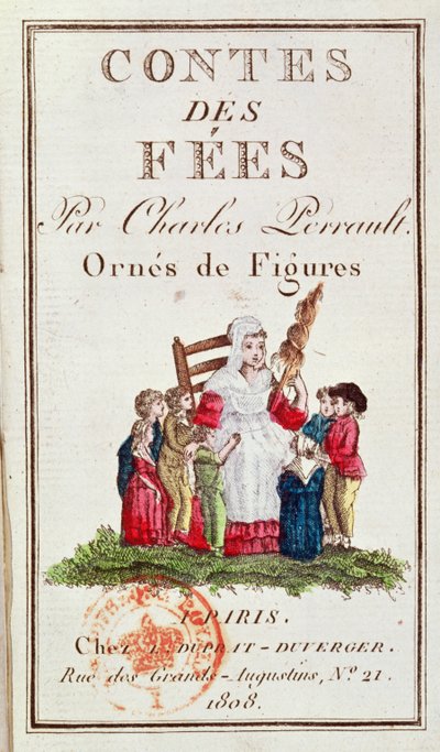 Frontispice van een geïllustreerde editie van de Contes des Fées door Charles Perrault (1628-1703) 1808 door French School