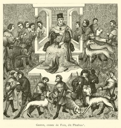 Gaston, graaf van Foix, genaamd Phoebus (gravure) door French School