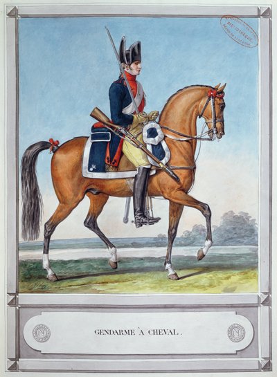 Gendarme te paard, ca. 1812 door French School