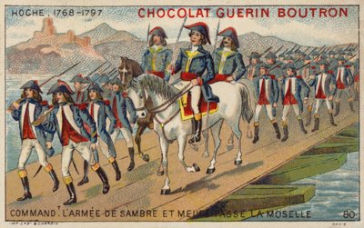 Generaal Hoche, commandant van het Leger van Sambre en Maas, steekt de Moezel over door French School