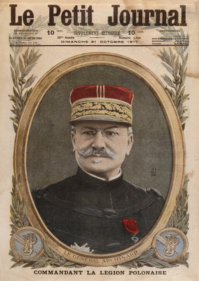 Generaal Louis Archinard, voorpagina illustratie uit Le Petit Journal, supplement illustre, 21 oktober 1917 door French School