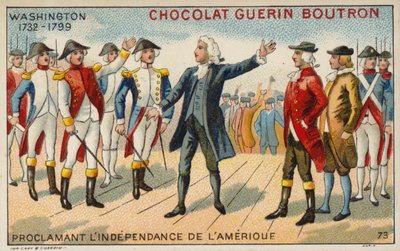 George Washington verkondigt de onafhankelijkheid van Amerika door French School