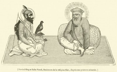 Govind Sing en Baba-Nanek, oprichters van de Sikh-religie door French School