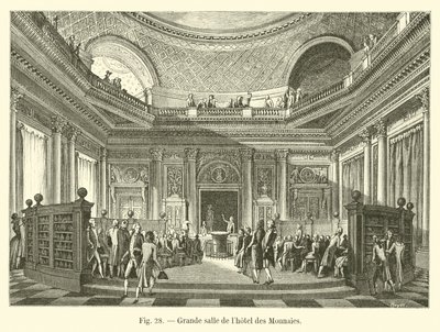 Grote zaal van het hotel des Monnaies door French School