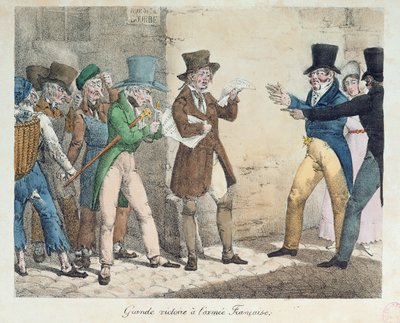 Grote Overwinning van het Franse Leger, aankondiging van de overwinning bij de Slag om Trocadero, September 1823 door French School