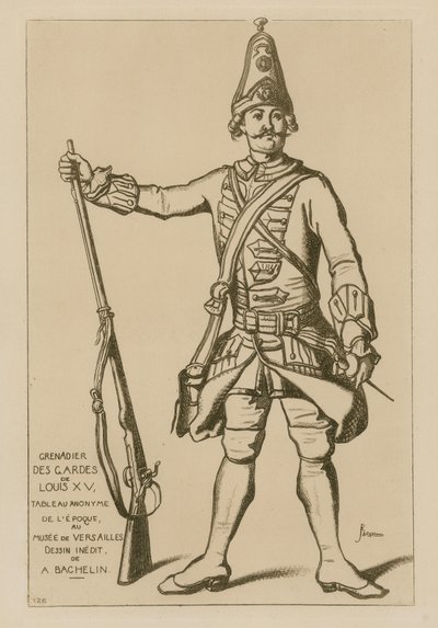 Grenadier van de wacht van Lodewijk XV door French School