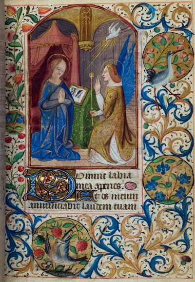 H/L-3-3 fol. 26r De Aankondiging, uit Getijdenboek, Gebruik van Parijs, midden 15e eeuw door French School
