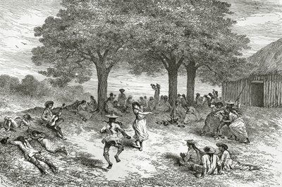 Oogst van Coca, Peru, illustratie uit Le Tour du Monde magazine, 1877 door French School